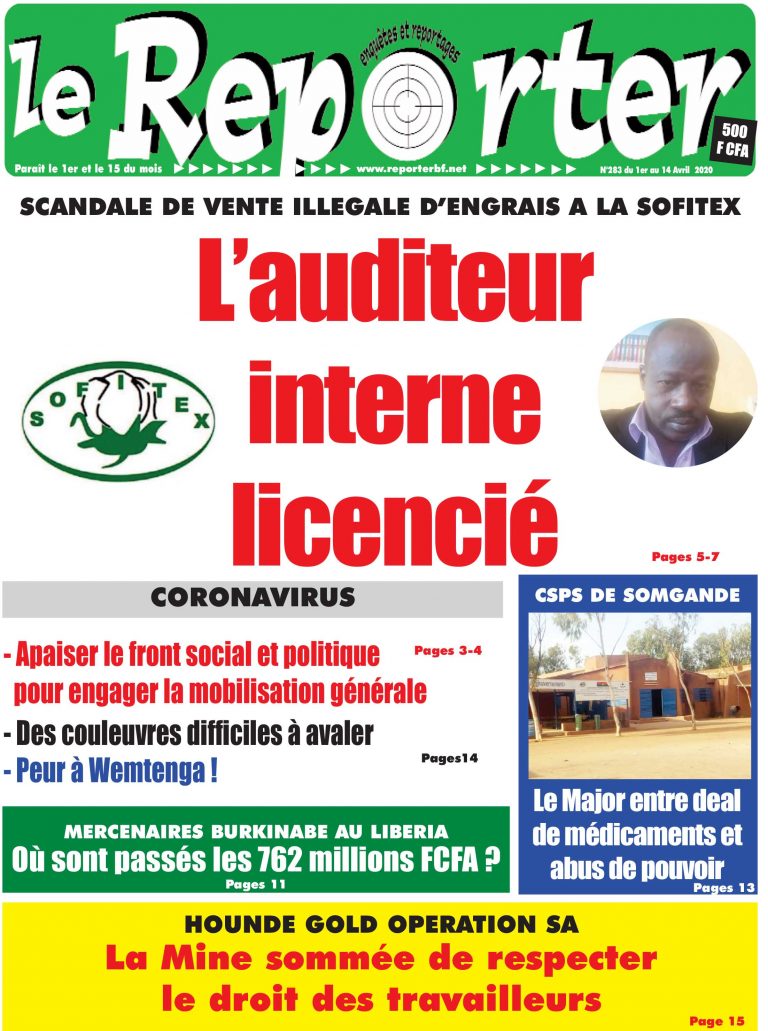 Une du 1er au 14 Avril 2020