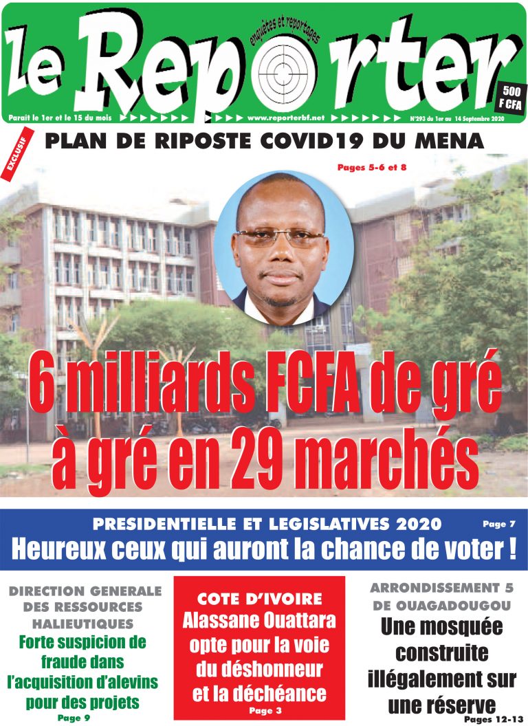 Une du 1er au 14 Septembre 2020