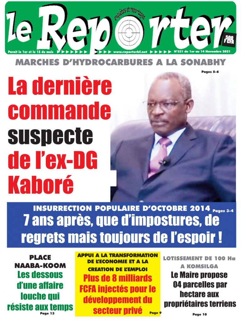 Une du 1er au 15 Novembre 2021