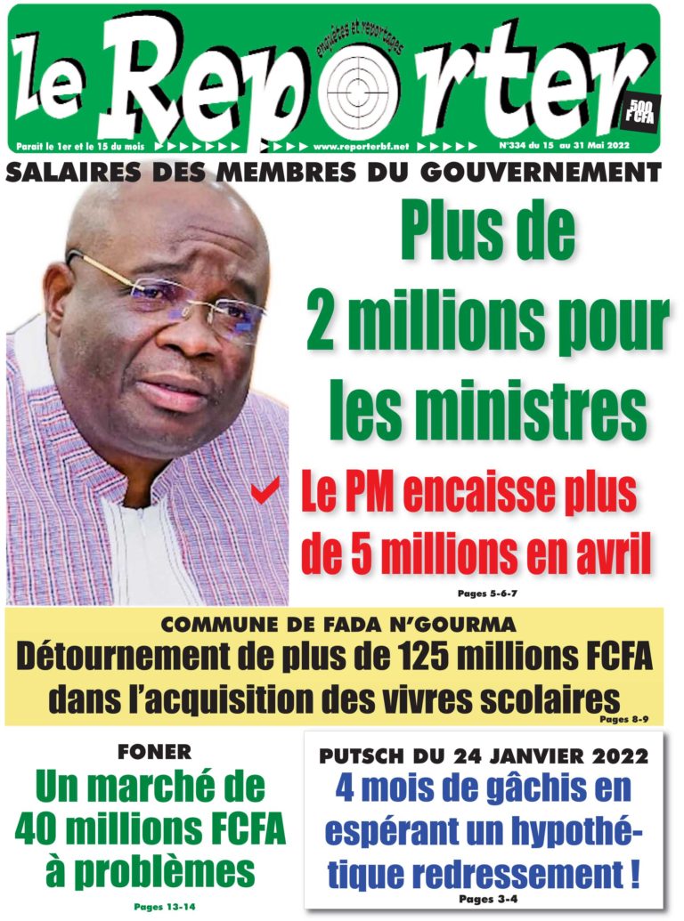 La Une du 15 Mai 2022