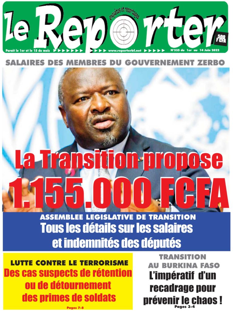 La Une du 1er Juin 2022