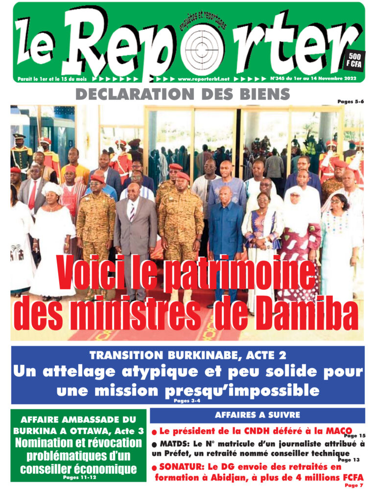 La Une du 1er novembre 2022