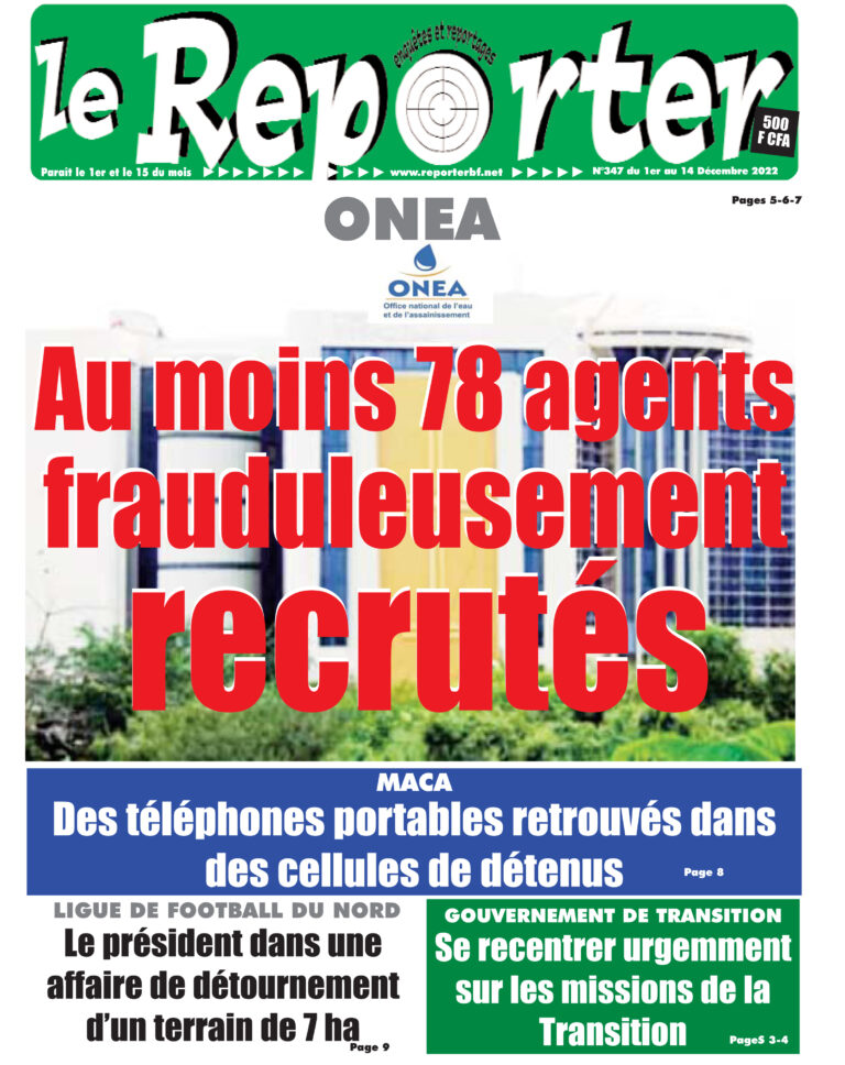 La Une du 1er Décembre 2022