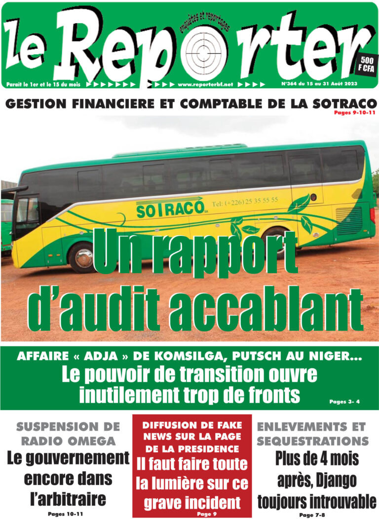 La Une du 15 Août 2023