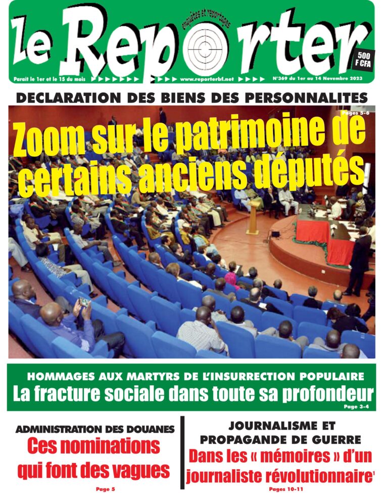 La Une n°369 du 1er au 14 Novembre 2023