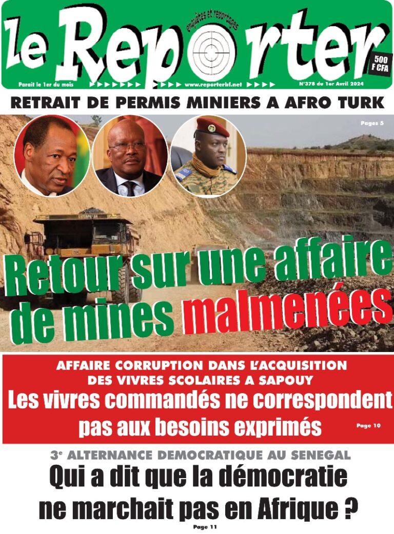 La Une n°378 du 1er Avril 2024