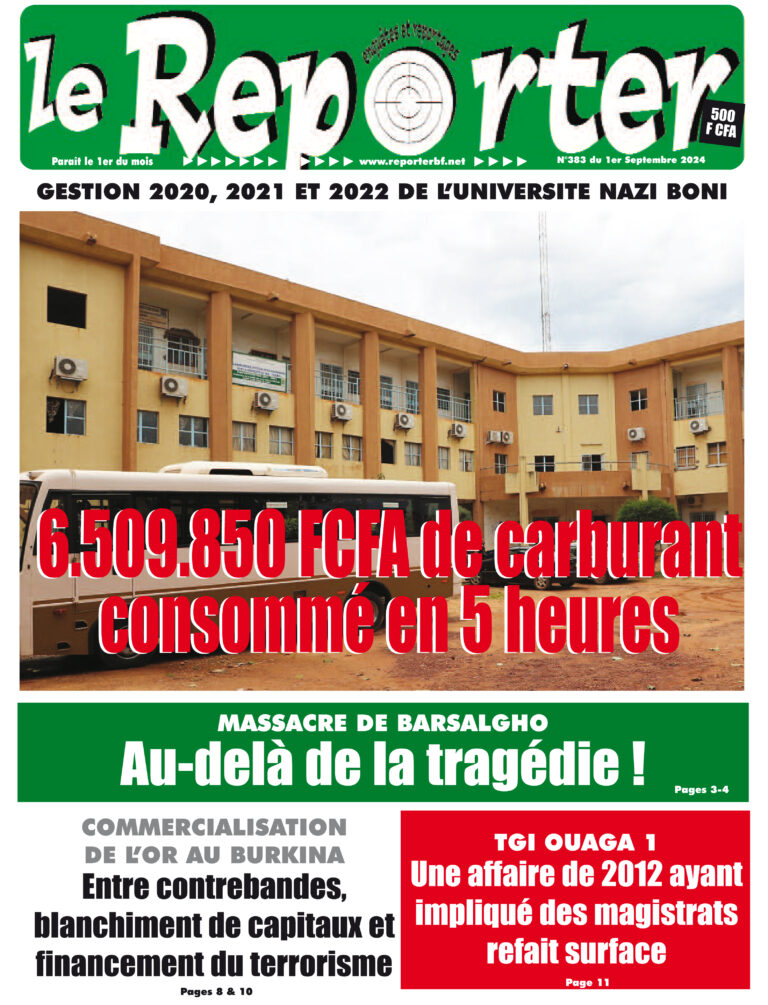 La Une numéro 383 du 1er Septembre 2024