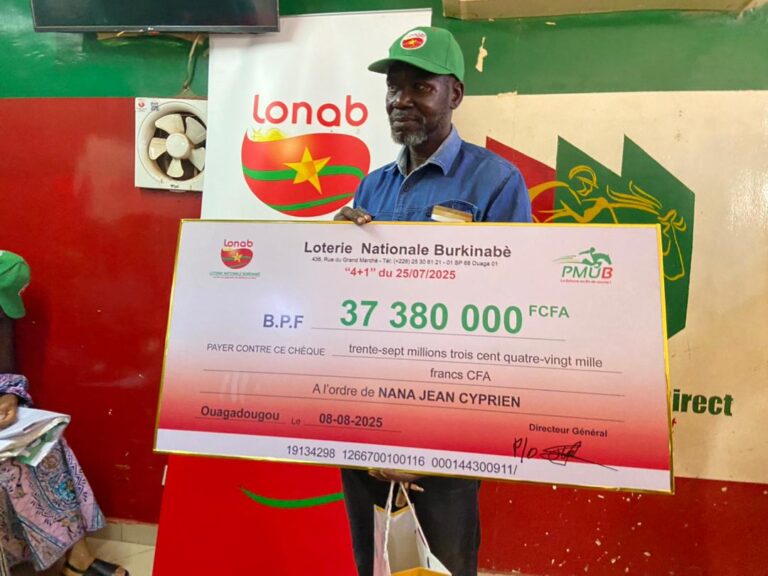LONAB : Jean Cyprien, heureux gagnant de 37 millions F CFA pour une mise de 6.300 F CFA